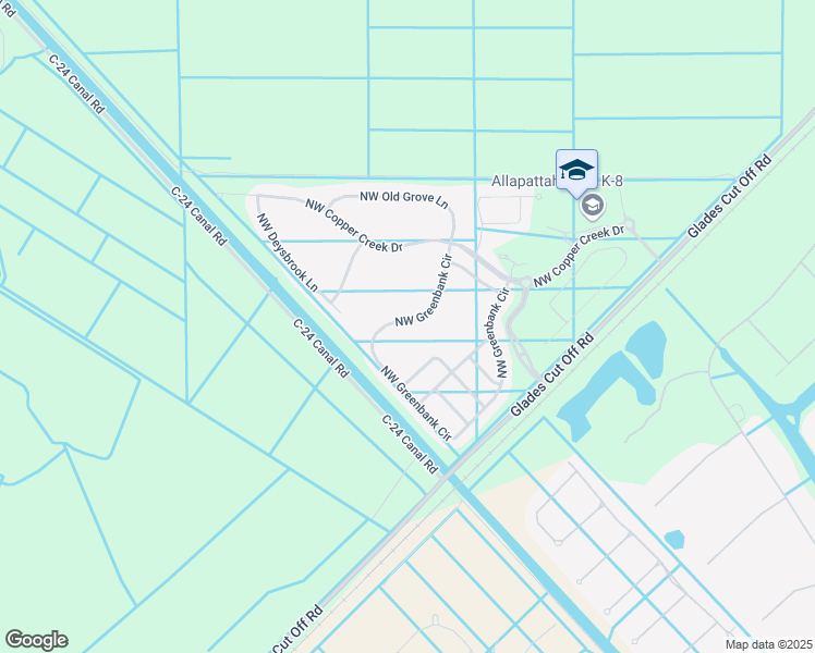map of restaurants, bars, coffee shops, grocery stores, and more near 8268 Northwest Greenbank Circle in Port St. Lucie