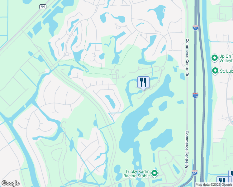 map of restaurants, bars, coffee shops, grocery stores, and more near 7745 Greenbrier Circle in Port St. Lucie