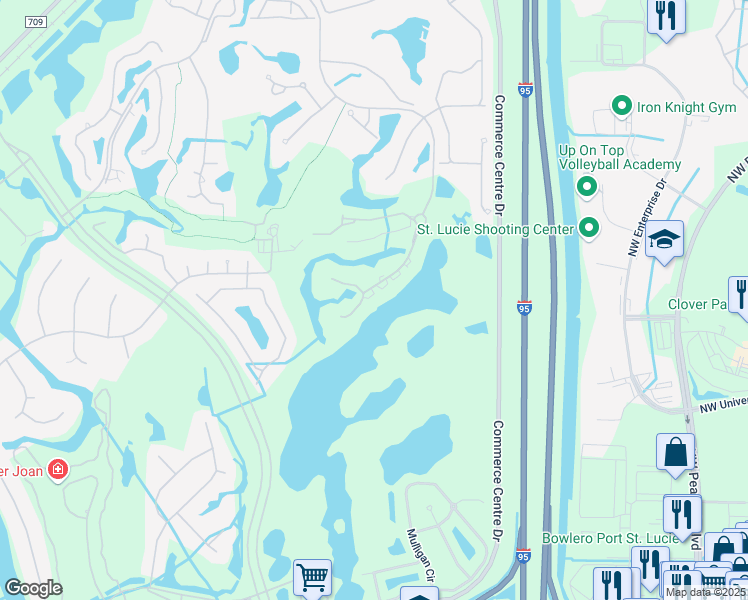 map of restaurants, bars, coffee shops, grocery stores, and more near 9616 Enclave Place in Port St. Lucie