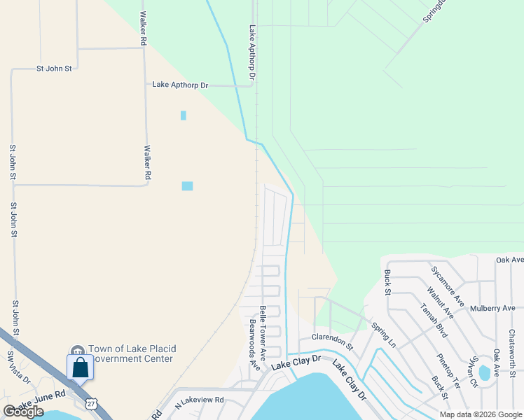 map of restaurants, bars, coffee shops, grocery stores, and more near 372-398 Belle Tower Avenue in Lake Placid
