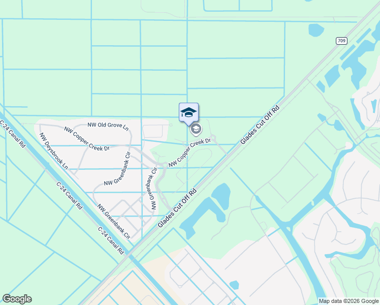 map of restaurants, bars, coffee shops, grocery stores, and more near 7488 Northwest Greenspring Street in Port St. Lucie