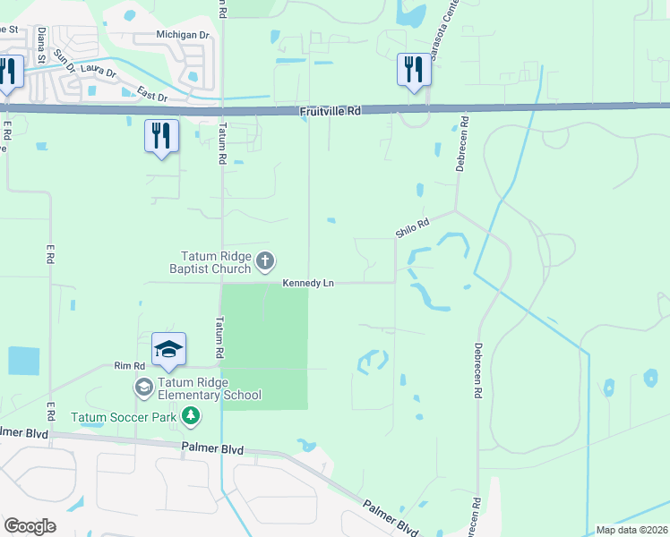 map of restaurants, bars, coffee shops, grocery stores, and more near 7911 Kennedy Lane in Sarasota