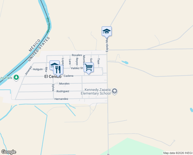 map of restaurants, bars, coffee shops, grocery stores, and more near 625 Morales in Laredo