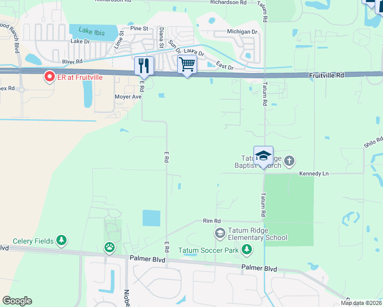map of restaurants, bars, coffee shops, grocery stores, and more near 301 East Road in Sarasota