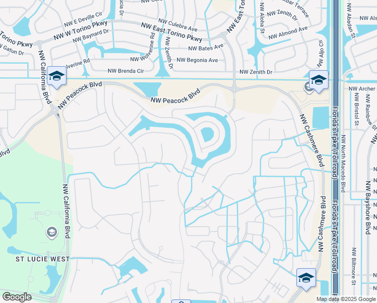 map of restaurants, bars, coffee shops, grocery stores, and more near 357 Sunview Way in Port St. Lucie