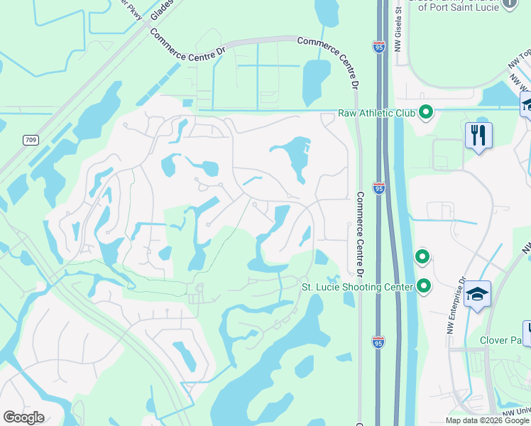 map of restaurants, bars, coffee shops, grocery stores, and more near 7301 Sea Pines Court in Port St. Lucie