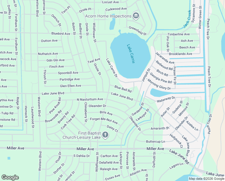 map of restaurants, bars, coffee shops, grocery stores, and more near 3155 Lake June Boulevard in Lake Placid