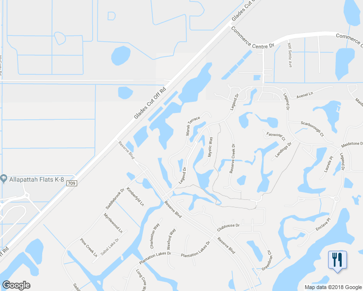 map of restaurants, bars, coffee shops, grocery stores, and more near 7301 Marsh Terrace in Port Saint Lucie