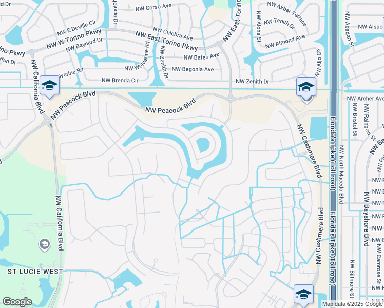 map of restaurants, bars, coffee shops, grocery stores, and more near 357 Sunview Way in Port St. Lucie