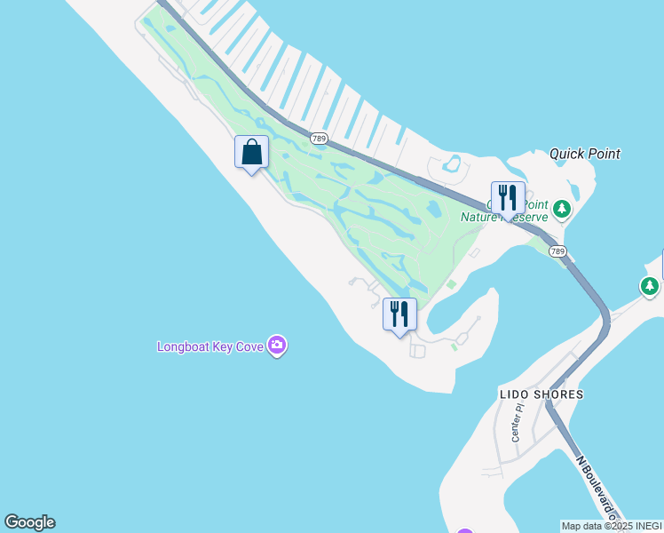 map of restaurants, bars, coffee shops, grocery stores, and more near 455 Longboat Club Road in Longboat Key