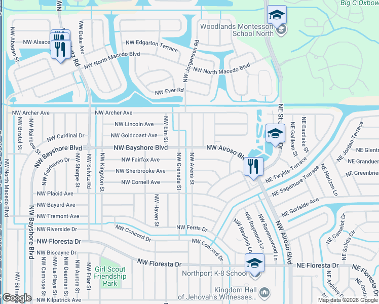 map of restaurants, bars, coffee shops, grocery stores, and more near 698 Northwest Avens Street in Port St. Lucie