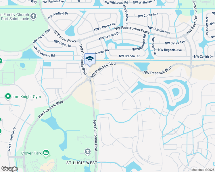 map of restaurants, bars, coffee shops, grocery stores, and more near 323 Northwest Breezy Point Loop in Port St. Lucie
