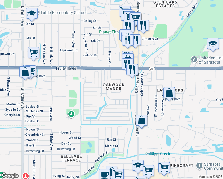 map of restaurants, bars, coffee shops, grocery stores, and more near 400 Signal Pointe Circle in Sarasota
