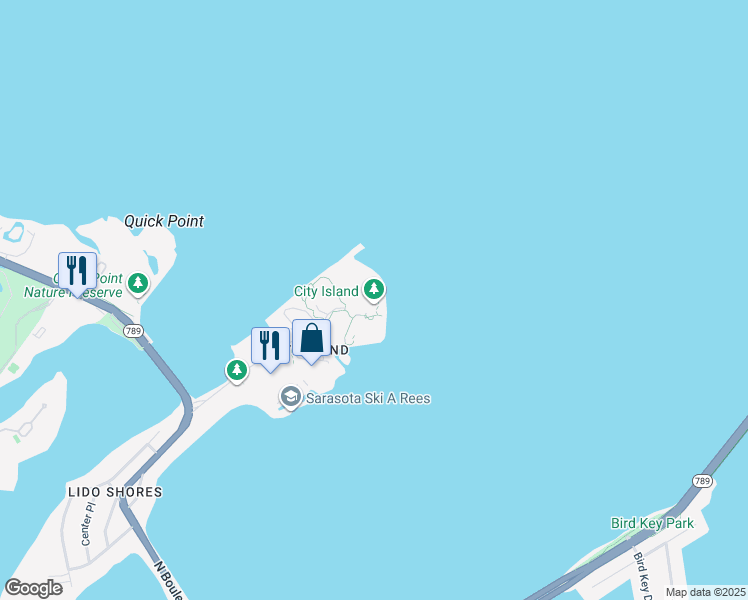 map of restaurants, bars, coffee shops, grocery stores, and more near 2001 Adams Lane in Sarasota