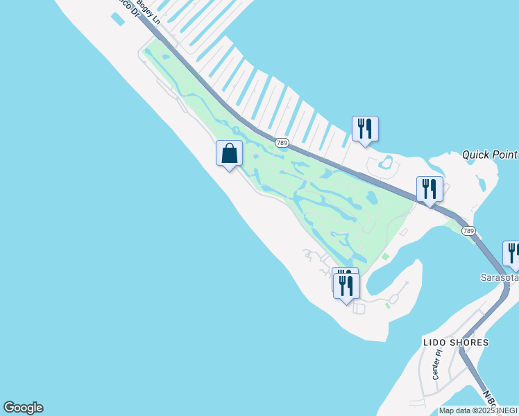 map of restaurants, bars, coffee shops, grocery stores, and more near 565 Sanctuary Drive in Longboat Key