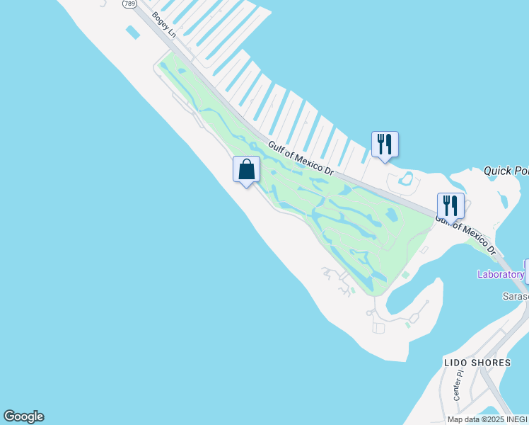 map of restaurants, bars, coffee shops, grocery stores, and more near 585 Sanctuary Drive in Longboat Key