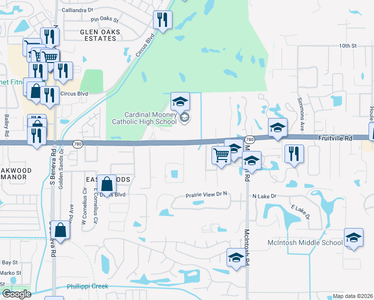 map of restaurants, bars, coffee shops, grocery stores, and more near in Sarasota