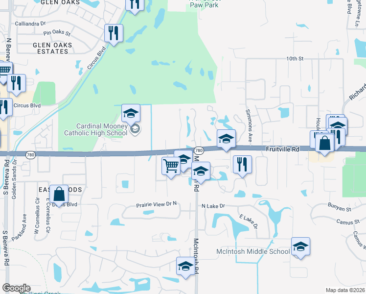 map of restaurants, bars, coffee shops, grocery stores, and more near in Sarasota