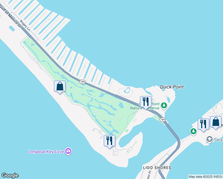 map of restaurants, bars, coffee shops, grocery stores, and more near 440 Gulf of Mexico Drive in Longboat Key