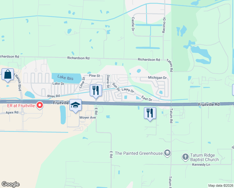 map of restaurants, bars, coffee shops, grocery stores, and more near 7269-7395 Fruitville Road in Sarasota