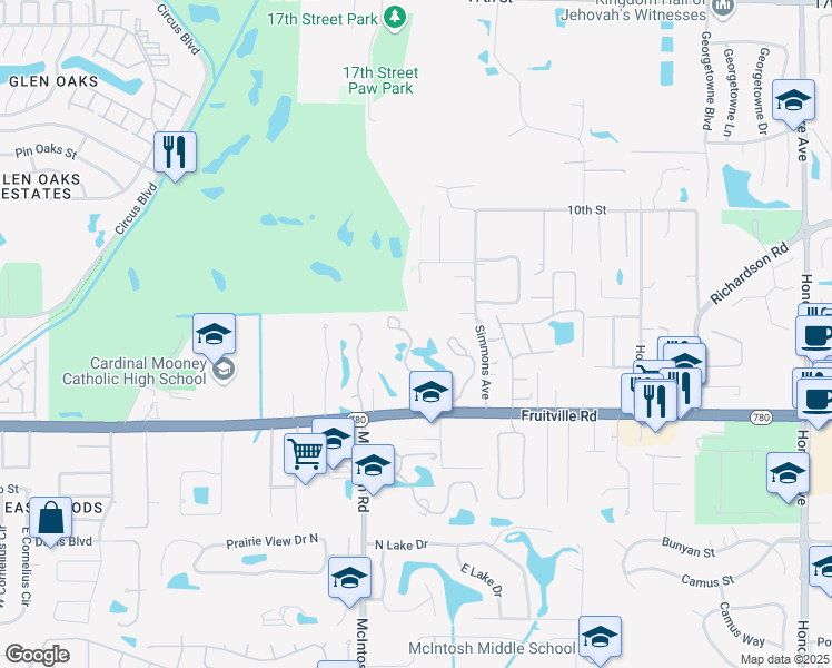 map of restaurants, bars, coffee shops, grocery stores, and more near 275 Herons Run Drive in Sarasota