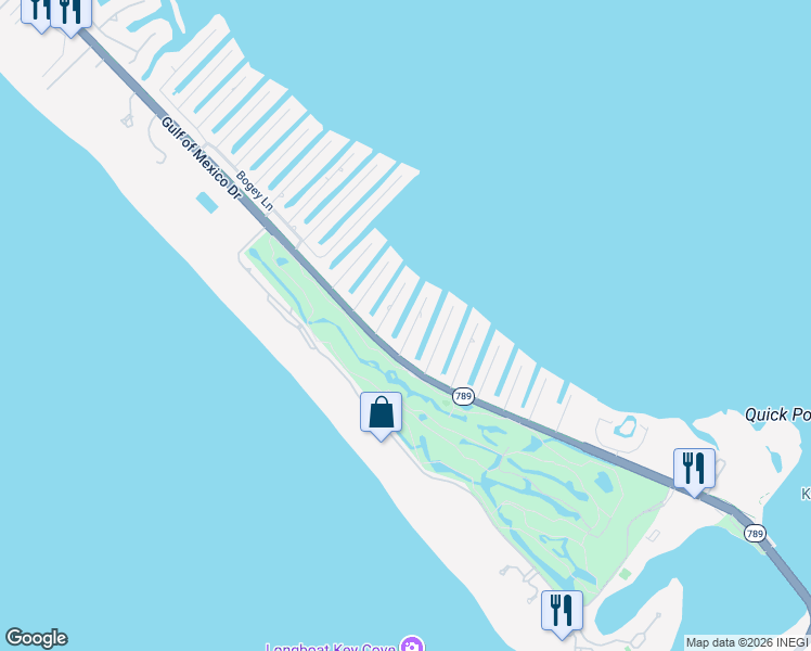 map of restaurants, bars, coffee shops, grocery stores, and more near 525 Outrigger Lane in Longboat Key