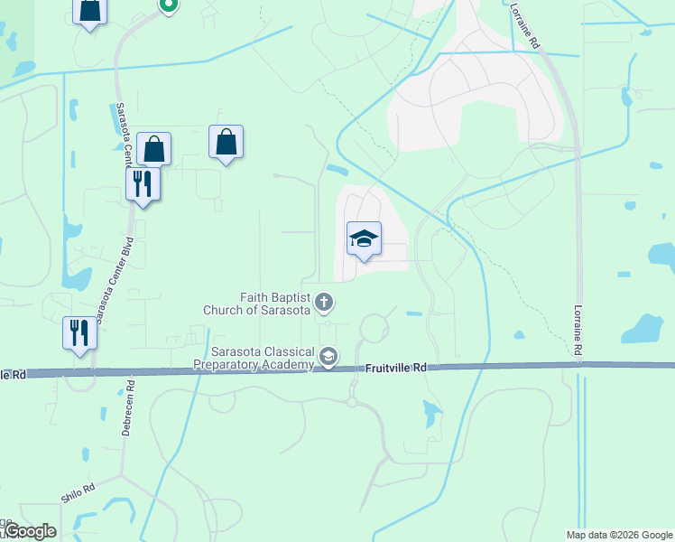 map of restaurants, bars, coffee shops, grocery stores, and more near in Sarasota County