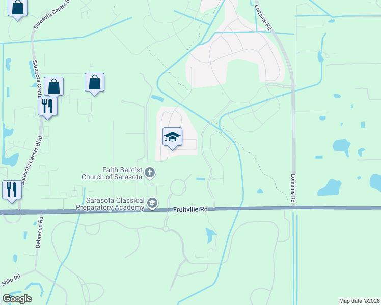 map of restaurants, bars, coffee shops, grocery stores, and more near 8556 Cache Drive in Sarasota