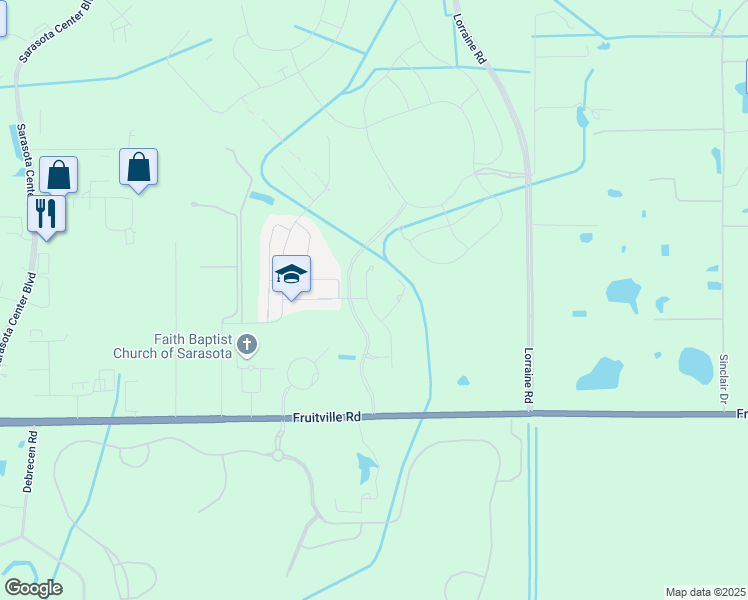 map of restaurants, bars, coffee shops, grocery stores, and more near 9305 Fruitville Road in Sarasota