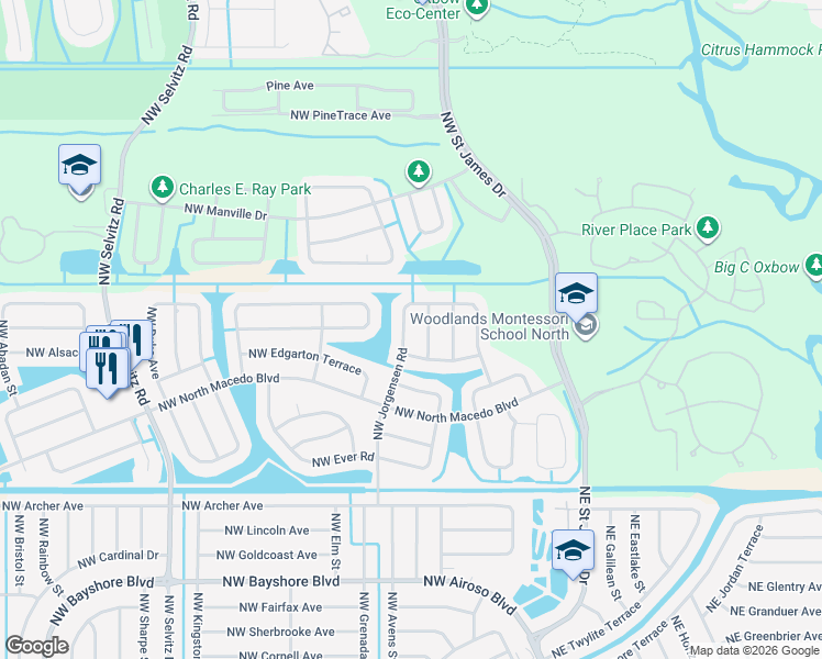 map of restaurants, bars, coffee shops, grocery stores, and more near 4626 Northwest Gastonia Street in Port St. Lucie