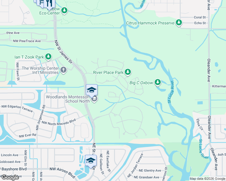 map of restaurants, bars, coffee shops, grocery stores, and more near 749 Northeast Turtleback Trail in Port St. Lucie