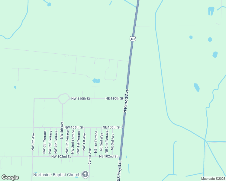 map of restaurants, bars, coffee shops, grocery stores, and more near 345 Northeast 110th Street in Okeechobee