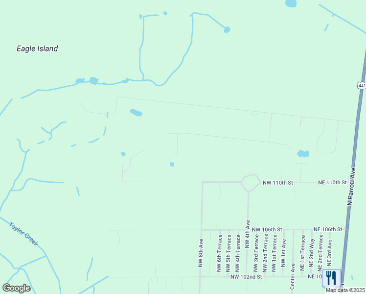map of restaurants, bars, coffee shops, grocery stores, and more near 970 Northwest 113th Drive in Okeechobee
