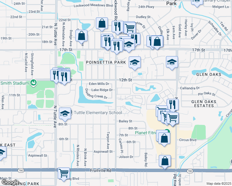 map of restaurants, bars, coffee shops, grocery stores, and more near 1084 Tarpon Avenue in Sarasota