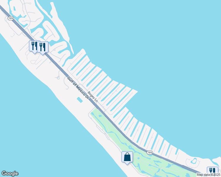 map of restaurants, bars, coffee shops, grocery stores, and more near 590 Yardarm Ln in Longboat Key