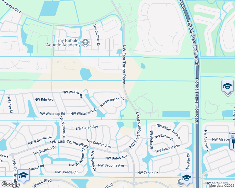 map of restaurants, bars, coffee shops, grocery stores, and more near 5506 Northwest North Crisona Circle in Port St. Lucie