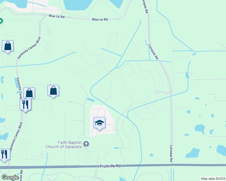 map of restaurants, bars, coffee shops, grocery stores, and more near 9105 Fruitville Rd in Sarasota