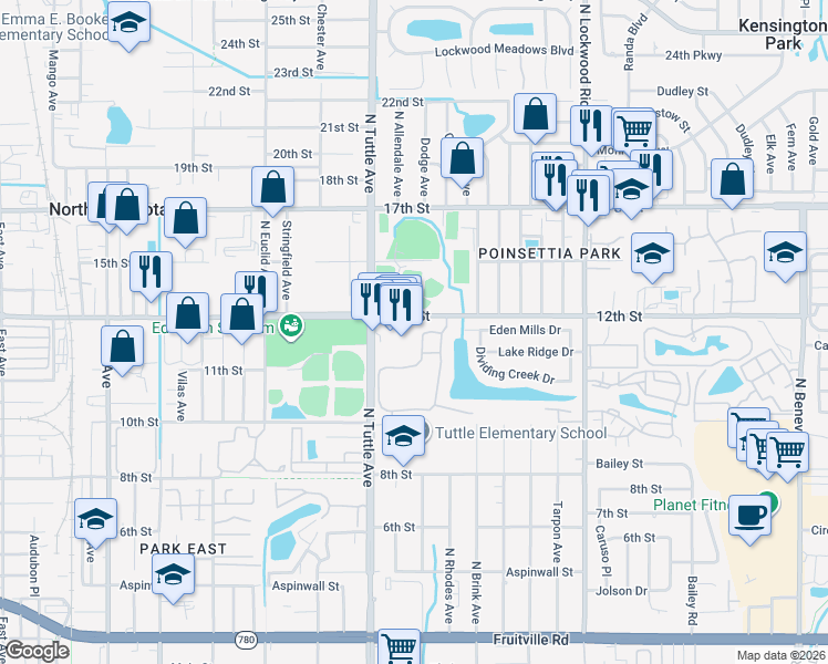 map of restaurants, bars, coffee shops, grocery stores, and more near 1185 Villagio Circle in Sarasota