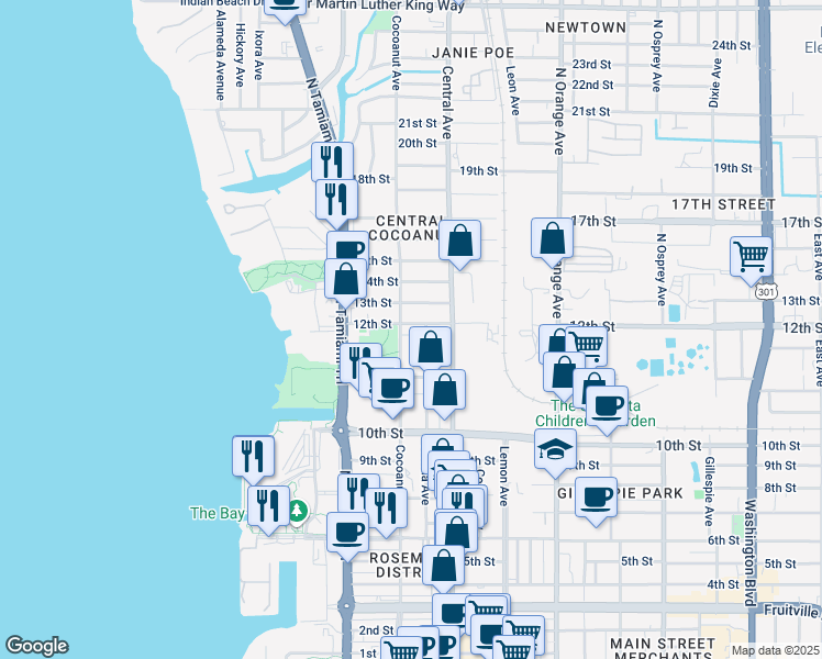 map of restaurants, bars, coffee shops, grocery stores, and more near in Sarasota