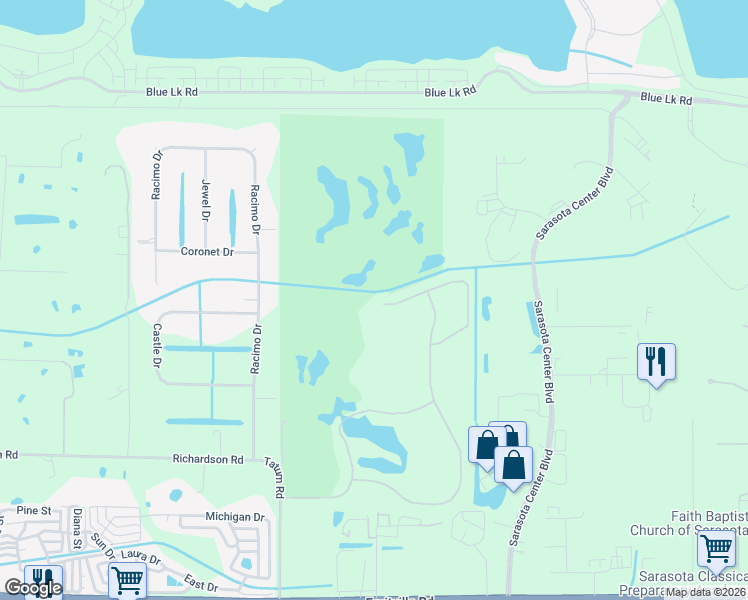map of restaurants, bars, coffee shops, grocery stores, and more near 7955 Kavanagh Ct in Sarasota