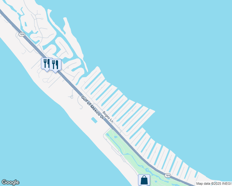 map of restaurants, bars, coffee shops, grocery stores, and more near 591 Birdie Lane in Longboat Key