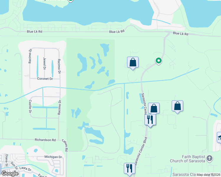 map of restaurants, bars, coffee shops, grocery stores, and more near 7911 Kavanagh Court in Sarasota