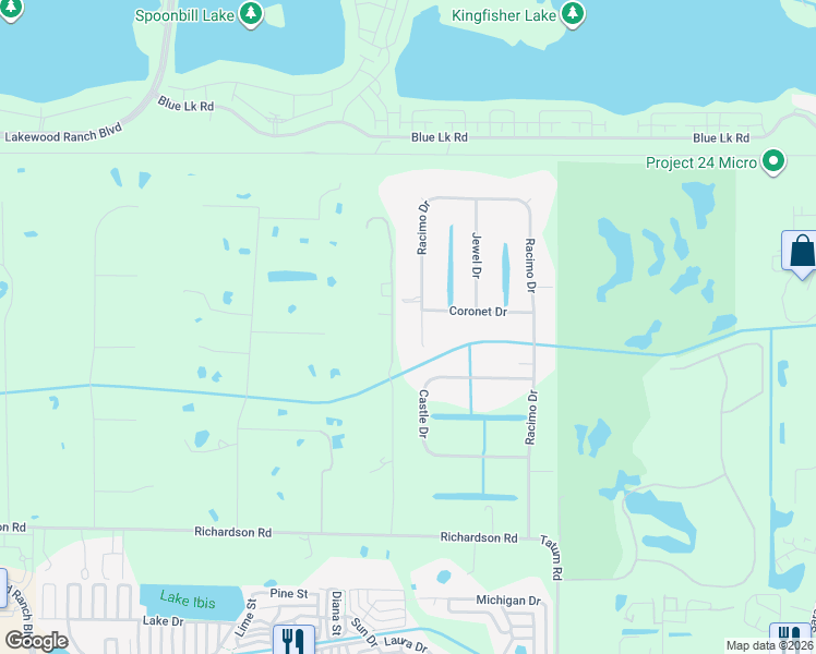 map of restaurants, bars, coffee shops, grocery stores, and more near 2065 Racimo Drive in Sarasota