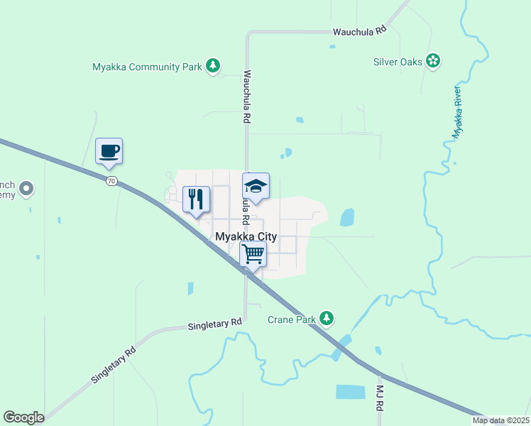 map of restaurants, bars, coffee shops, grocery stores, and more near 37205 Manatee Avenue in Myakka City