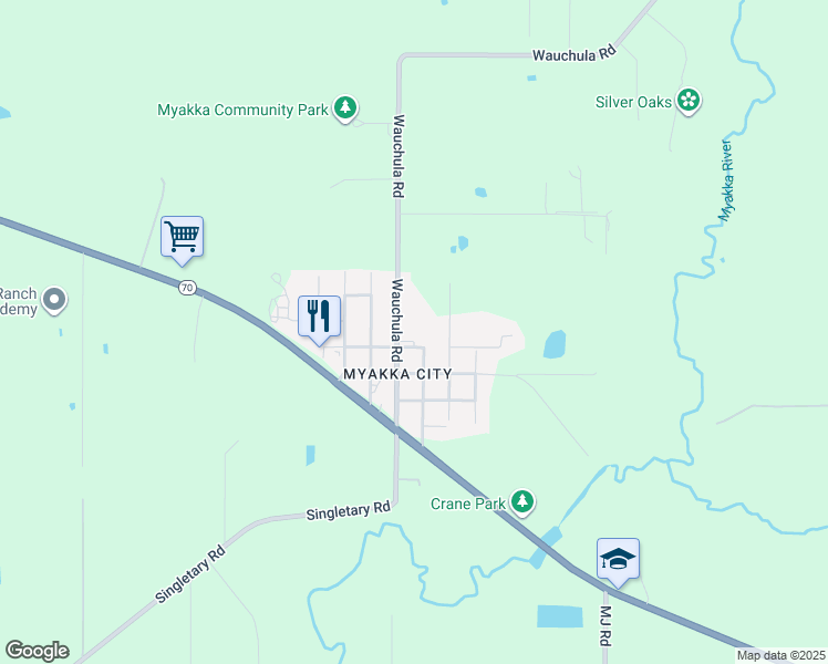 map of restaurants, bars, coffee shops, grocery stores, and more near 37205 Manatee Avenue in Myakka City
