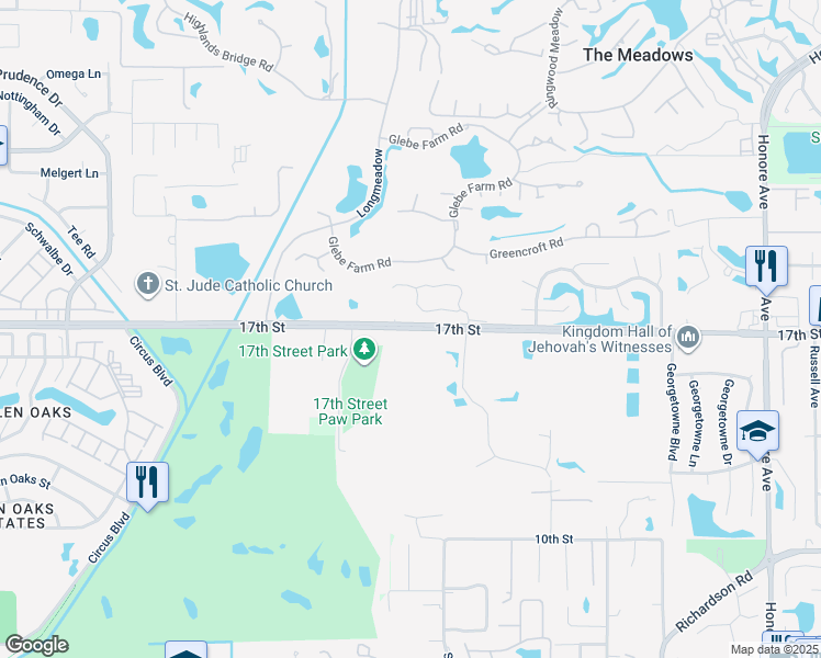 map of restaurants, bars, coffee shops, grocery stores, and more near 4620 17th Street in Sarasota