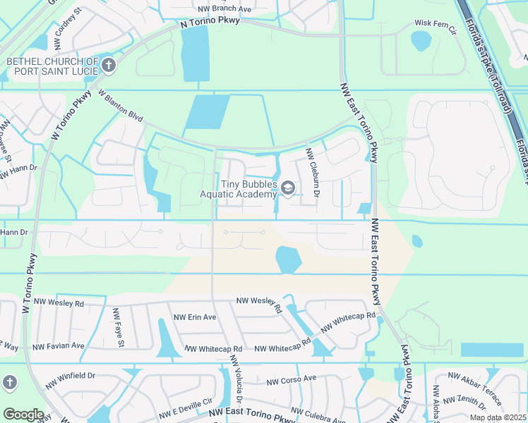 map of restaurants, bars, coffee shops, grocery stores, and more near 5860 Northwest Dunmore Avenue in Port Saint Lucie