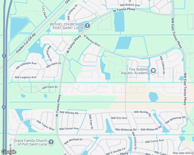 map of restaurants, bars, coffee shops, grocery stores, and more near 5838 Northwest Coosa Drive in Port St. Lucie
