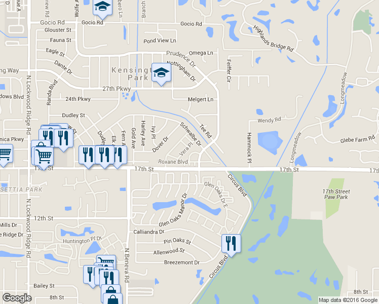 map of restaurants, bars, coffee shops, grocery stores, and more near 1835 Vera Place in Sarasota