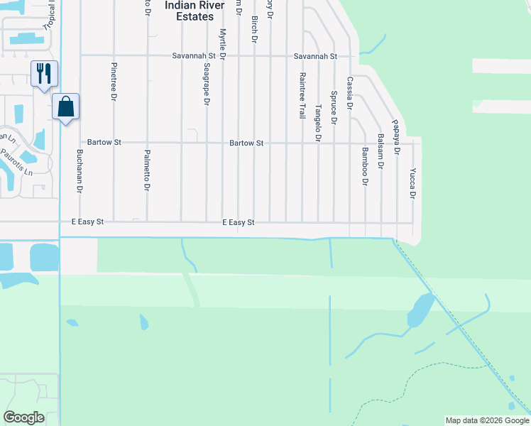 map of restaurants, bars, coffee shops, grocery stores, and more near 6103 Hickory Drive in Fort Pierce